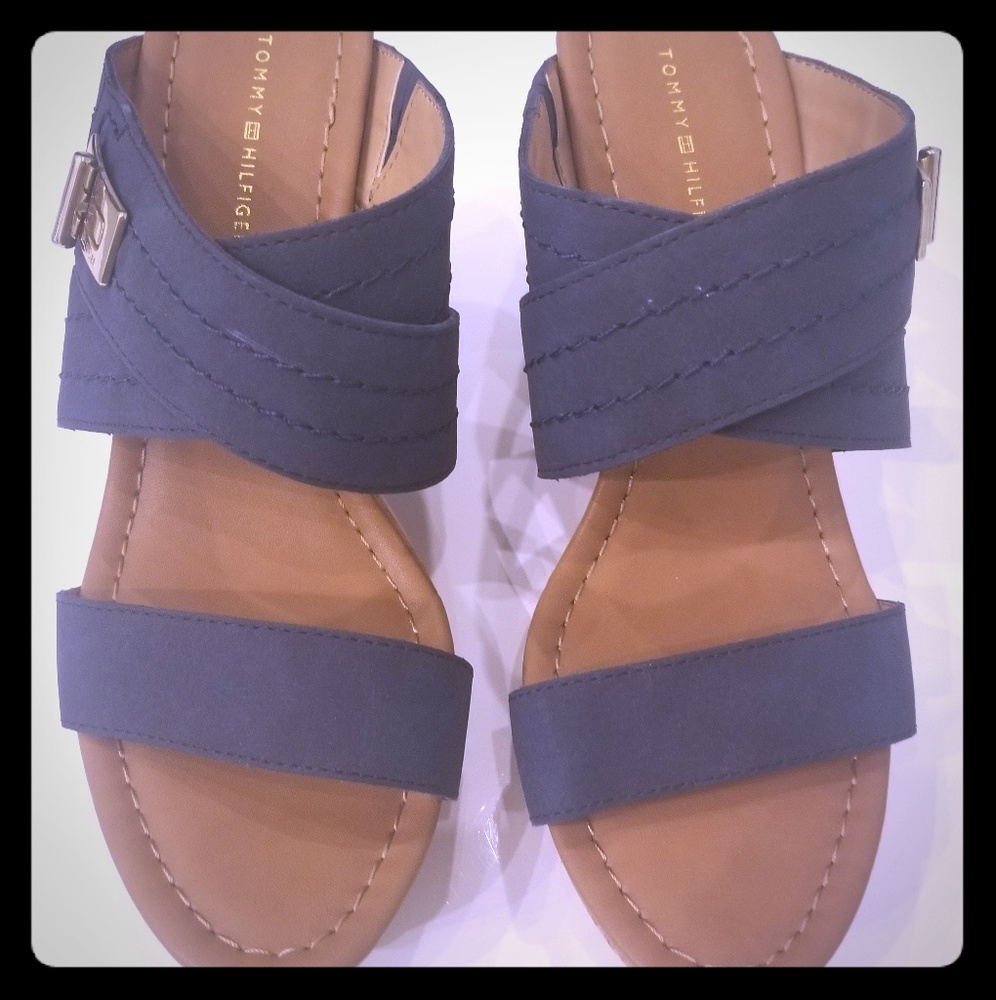 Tommy Hilfiger Blue Wedge Sandals